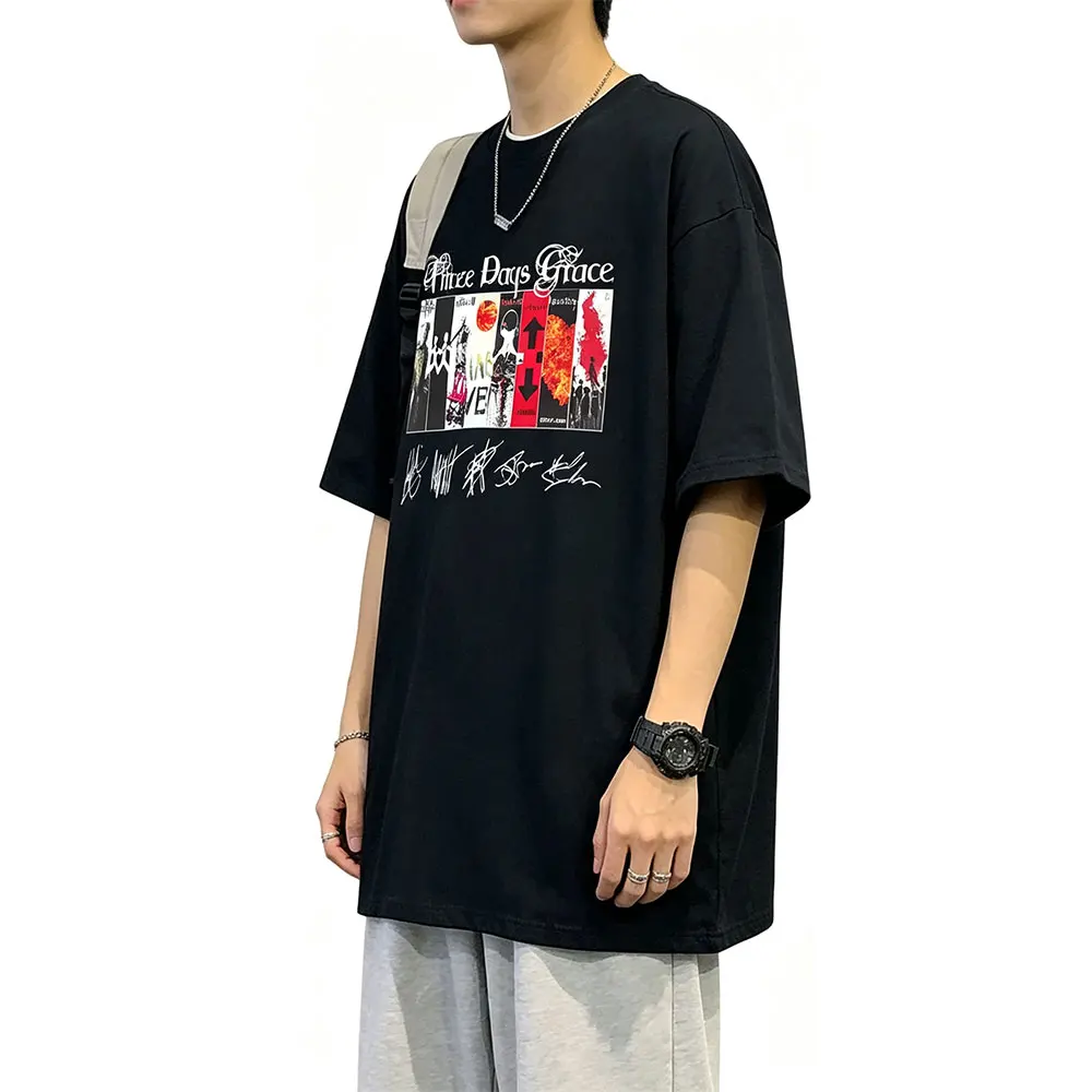 Rock Band Three Days Grace Music Album Cover T-shirt Men Alternative Metal T Shirts Unisex High Quality Soft Cotton Tshirt Tops