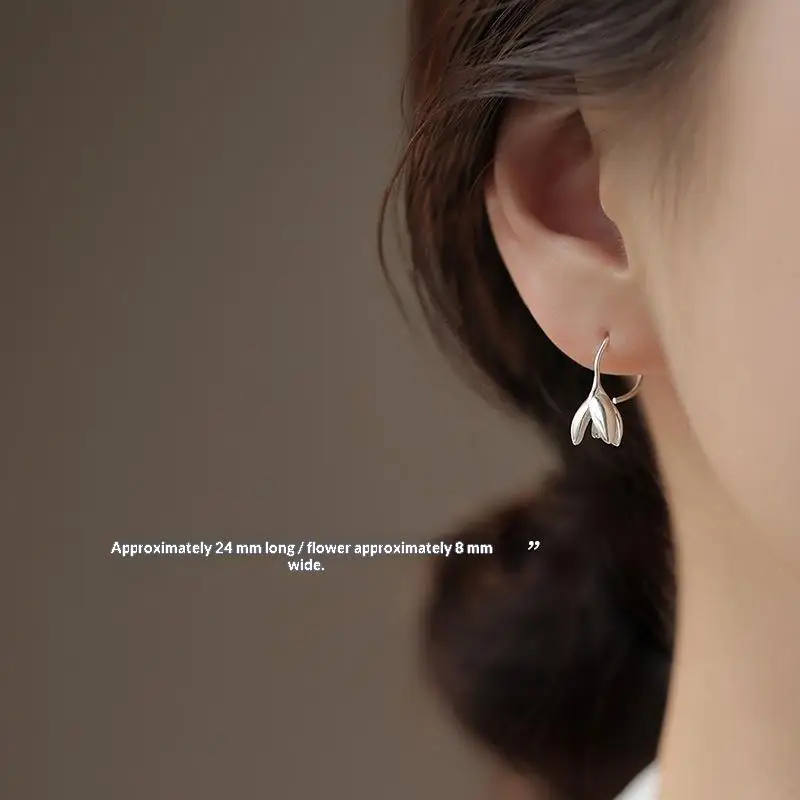 1 Pair Flower Plant Stud Earrings For Women Classic Fine Jewelry Light Luxury Accessories In Summer