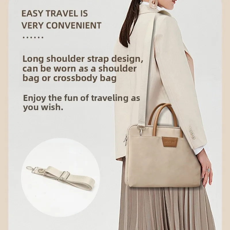 Unisex Business Commuter Laptop Bag Waterproof Ultra Lightweight Notebook Handbag Multifunctional Crossbody Briefcase