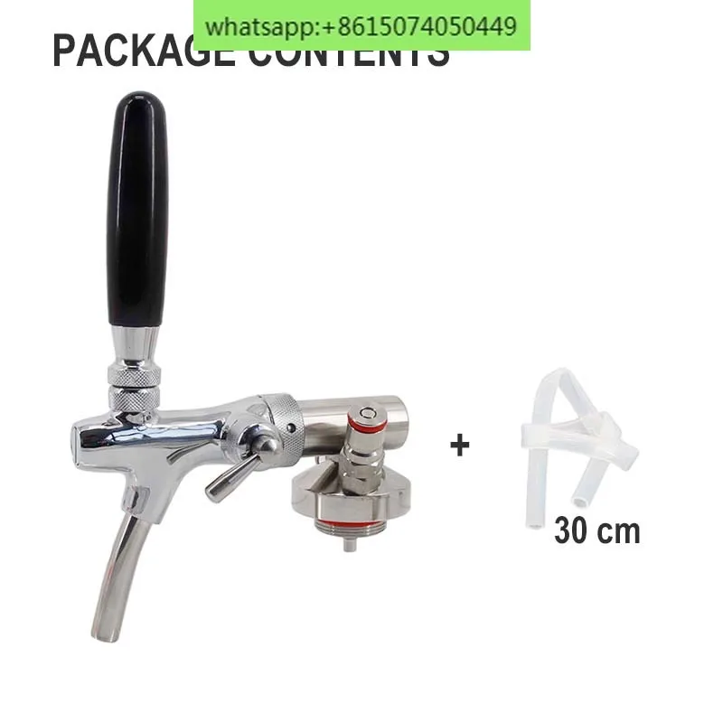 Craft beer barrel wine spear wine outlet valve with European standard adjustable flow faucet and 30cm silicone hose for delivery