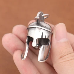Popular Charm Spartan Helmet Necklace Punk Rock Stainless Steel Motorcycle Guardian Bell Pendant Fashion Men Biker Jewelry Gifts