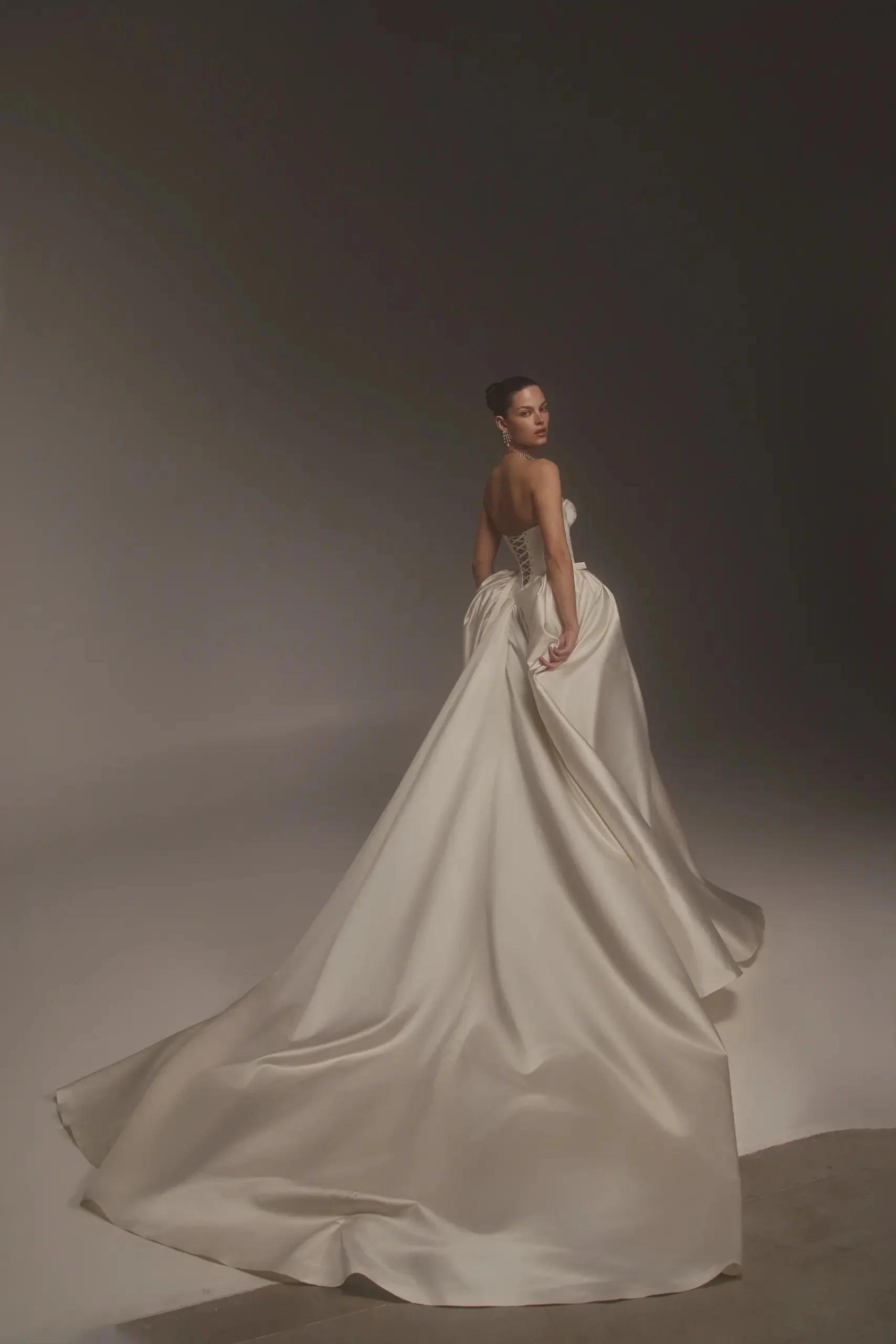 Vestido De Noiva Princesa Satin wedding dress Basque Waist Princesa Minimalistas Vestidos Feminino Elegante Para Casamento Gown