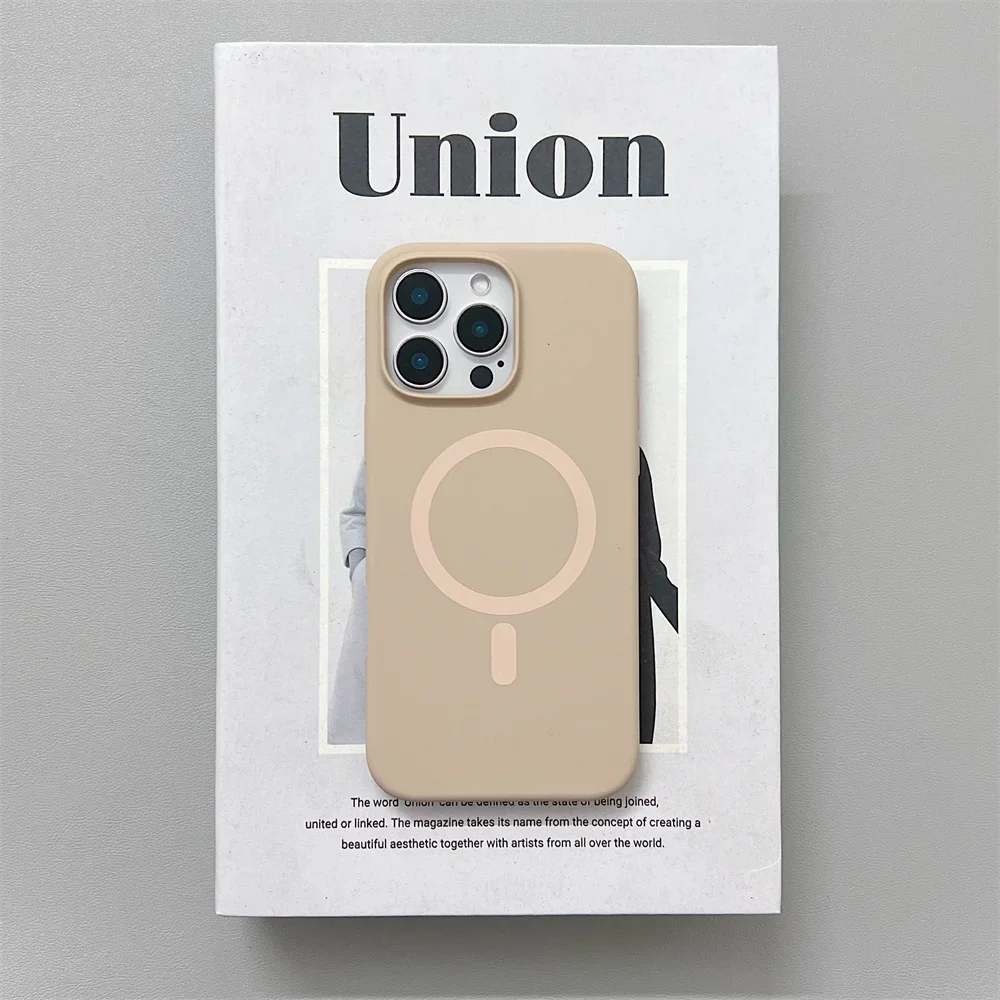 

New Luxury Same Original Liquid Silicone Phone Case for iPhone 14 12 16 13 15 Pro Max Magsafe Wireless Charging Magnetic Cover