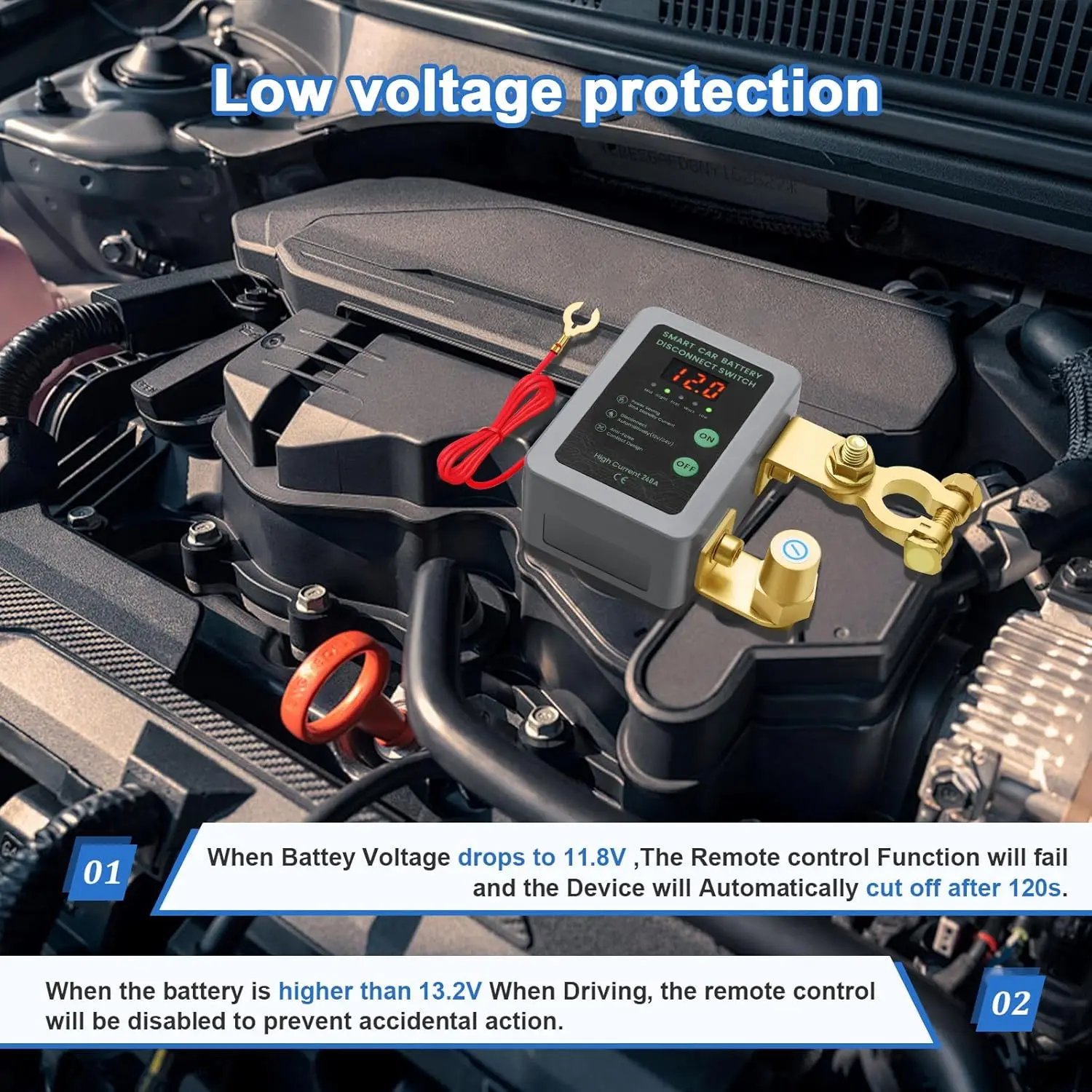 12V Batterie Trennen Netzschalter Abschaltung Cut Off Kill Schalter Mit Fernbedienung Schalter Für Auto Lkw mit Digital Display – Detail 6
