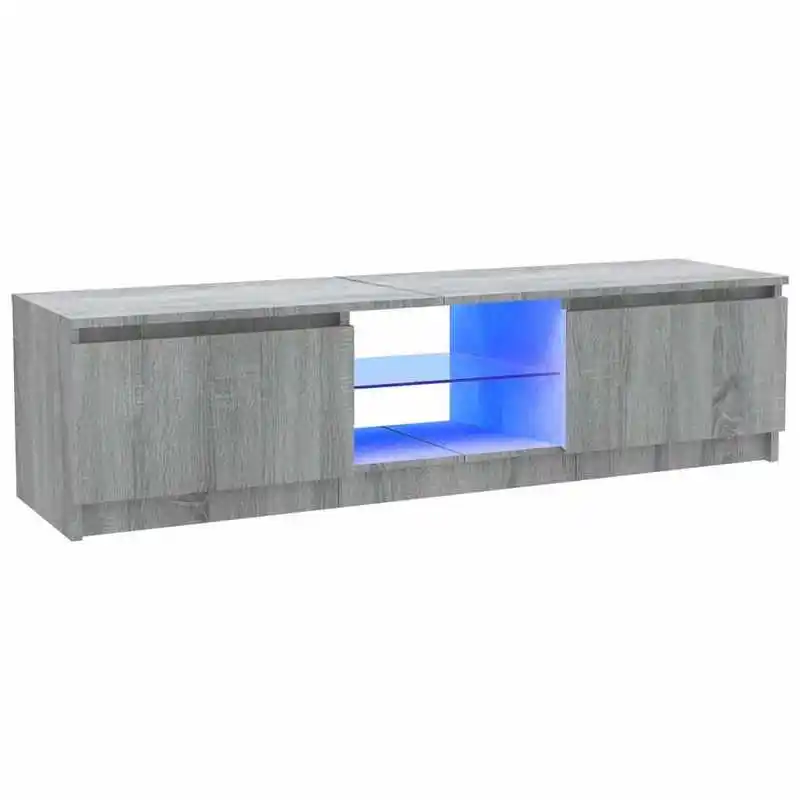TV-meubel met LED-verlichting, Sonoma grijs, 120x30x36 cm