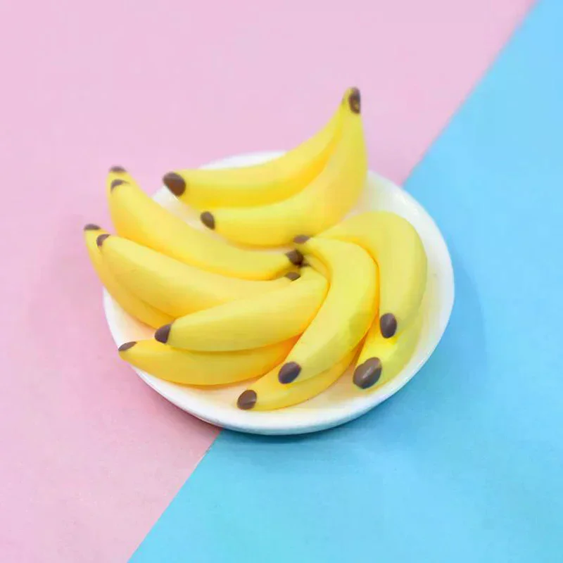 10pc 1:12 Dollhouse Miniature Fruit Banana Dolls House Food Accessories Toys For Kids Creative Play