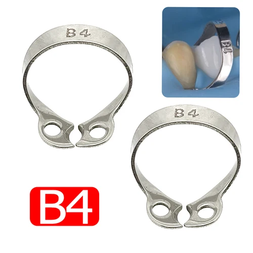 Abrazaderas de dique de goma Dental B4, Clips de barrera restauradora endodóntica de acero inoxidable, Material de ortodoncia para odontología, 1 ud./3 uds.