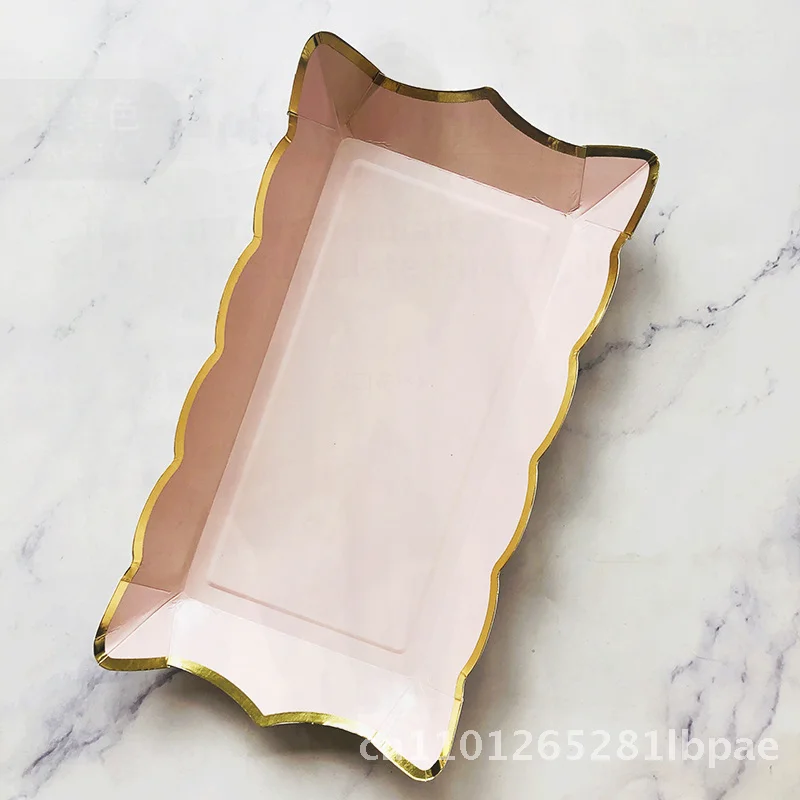 Disposable Rectangular Paper Plate 9-inch Multi-Color Assorted Pack for Parties Fruit Cakes Barbecue Picnic - Dinnerware