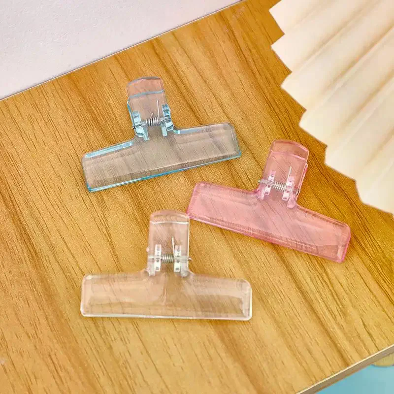 Beautiful Transparent Acrylic Clips Minimalist Style Spring Clips Student Teacher Paper Sealing Stationery Clips
