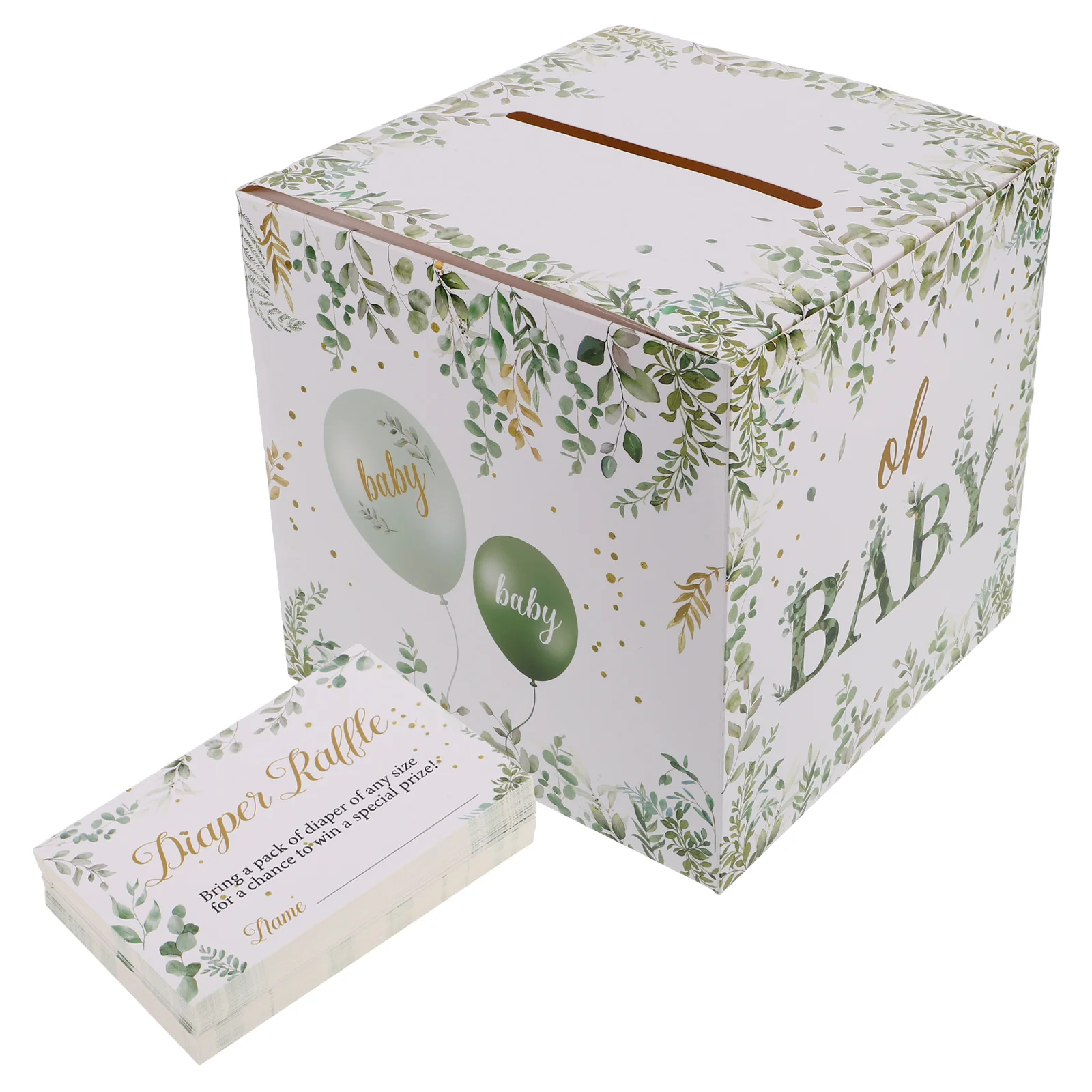 

Baby Shower Raffle Card Game Set Decorative Boxes with Slot Diaper Lottery Tickets Gender Reveal Party Decorations