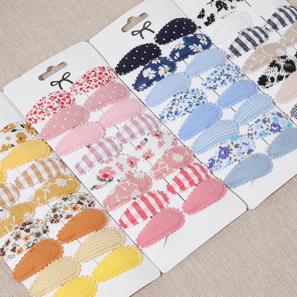 10/16 قطعة مشبك شعر فتاة القطن محكم BB كليب لطيف ملون الأزهار لون الحلوى مطابقة طفل المشابك الطفل إكسسوارات الشعر هدية