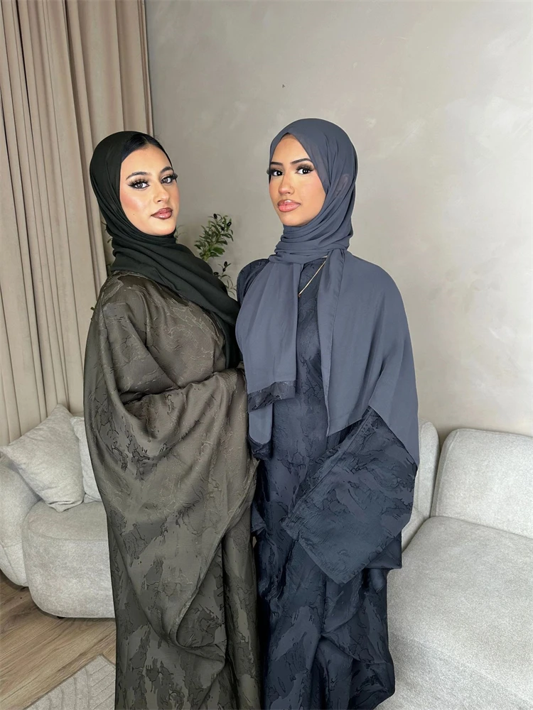 Ramadan Eid Satin Abaya Dubai Islam Prayer Clothes African Dresses For Women Modest Muslim Kaftan Dress Robe Femme Musulmane