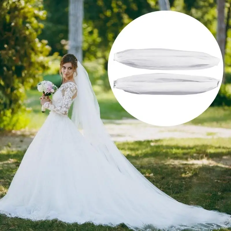 39BC Vintage Wedding Veils Layered Netting Comfortable Hair Clip For Bride Ceremony view 2