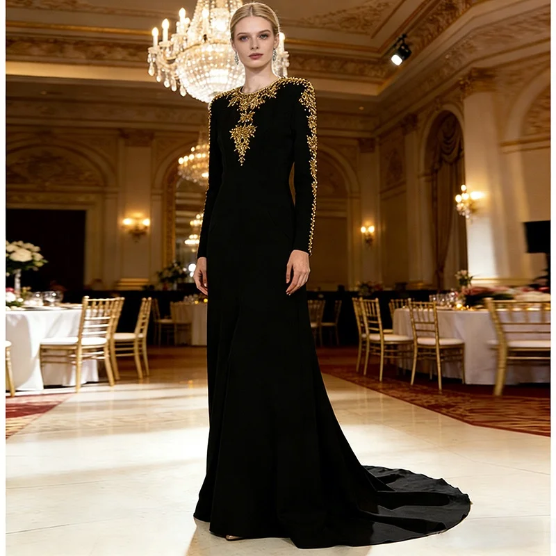 

Высококачественное вечернее платье 2025 Star Series с обильной вышивкой стразами, асимметричным подолом, длинное, цвет хлопок