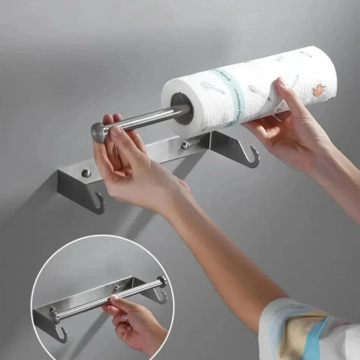 Stainless Steel Paper Towel Holder for Kitchen Wall Mounted Durable Bathroom Tissue Holder Wipe Storage Rack Toilet Accessories