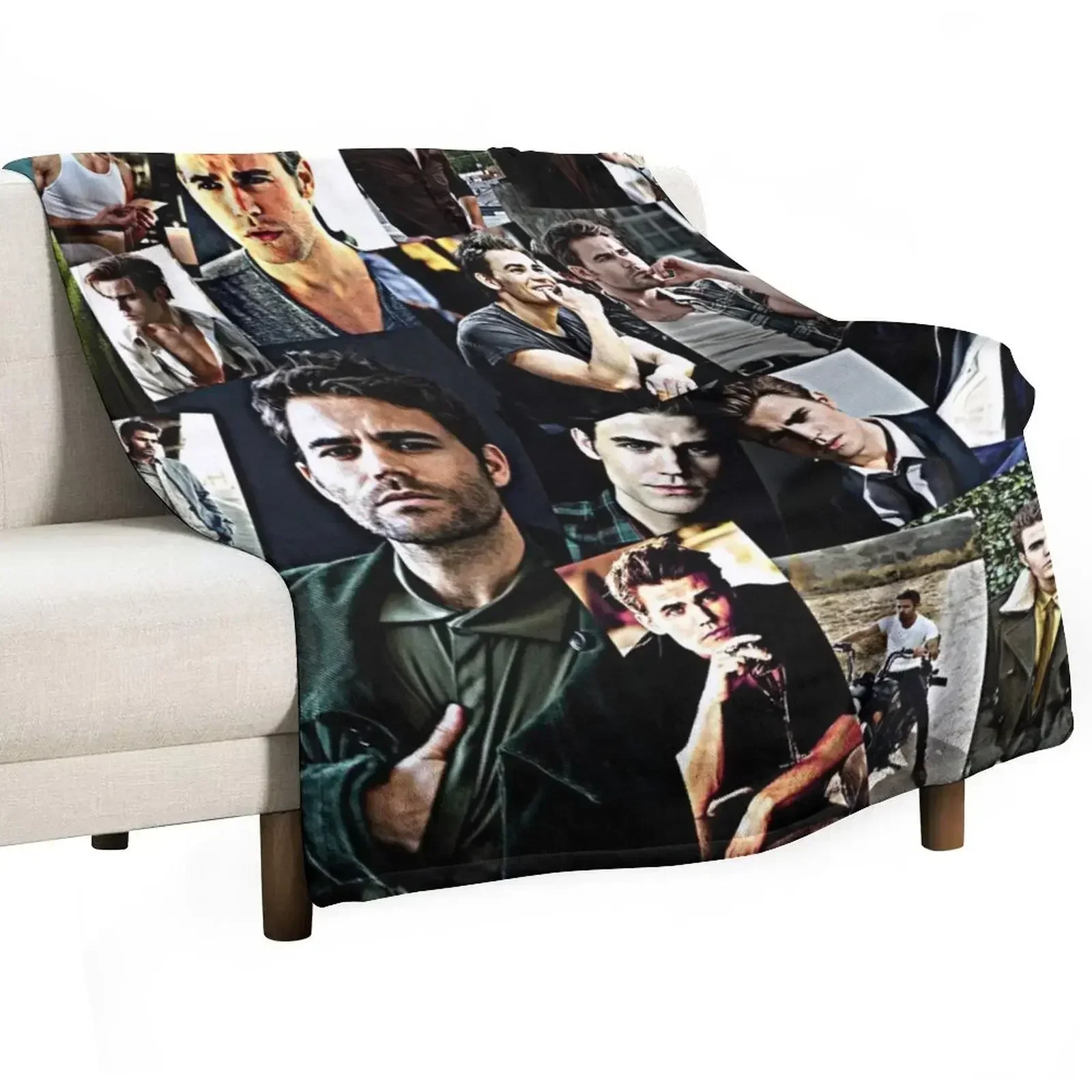 paul wesley Throw Blanket Anti Shedding Soft Fuzzy Blanket for Home