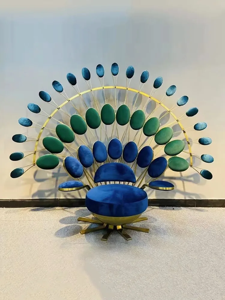 Cadeira pavão sala de estar internet celebridade designer criativo arte sofá cadeira única