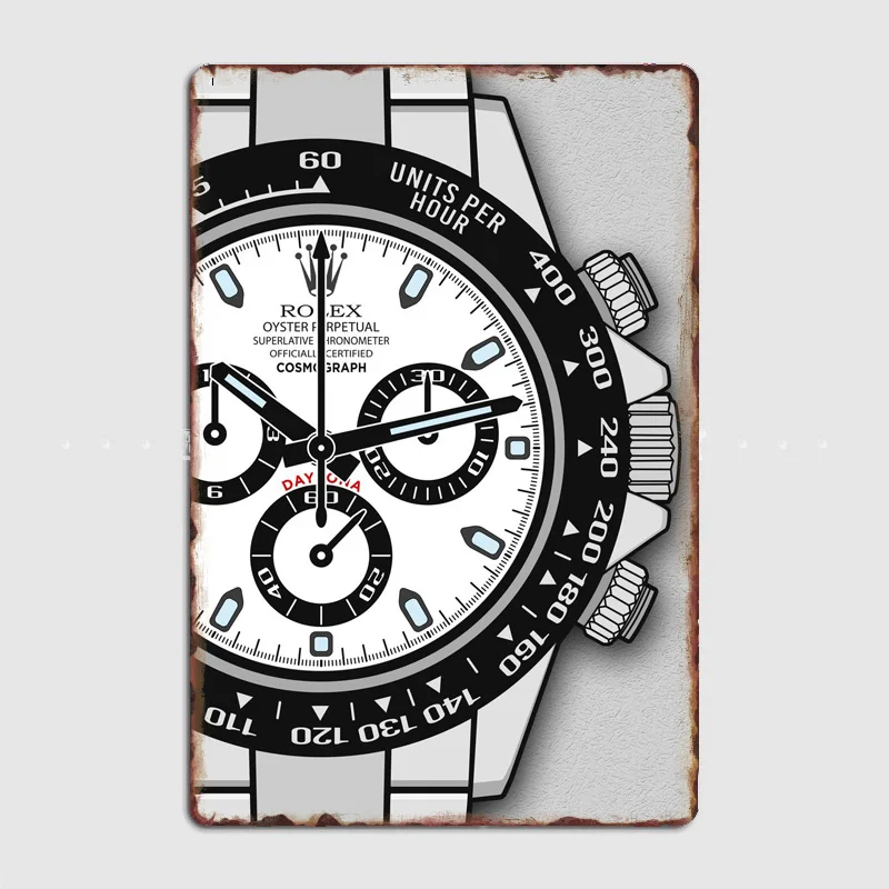 Daytona Panda Chronograph iconic WATCH Watches Style Metal Sign Poster Custom Club Tin Sign Indoor Home Wall Decor Room Decor