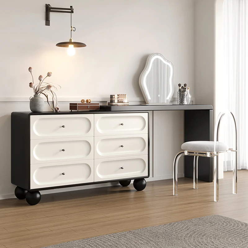 

Compact Storage Vanity Lights Aesthetic Simple Girl Bedroom Dressers Makeup Drawers Cabinet Coiffeuse De Chambre Furniture Home