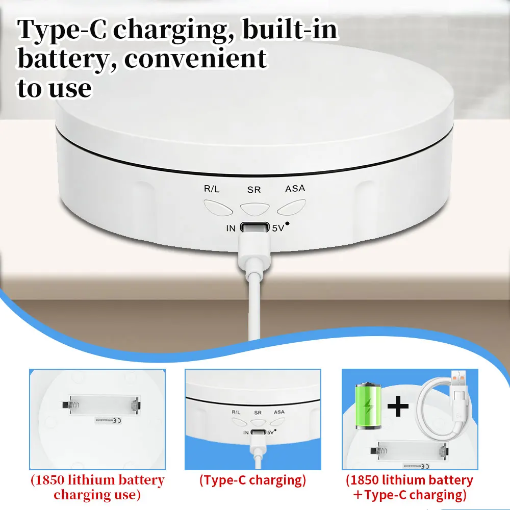 Photography Turntable Electric Rotating Display Stand 360 Degree with Remote Control Motorized Turntable for Photos or Videos