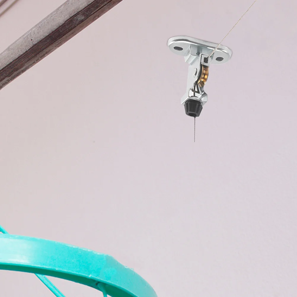 

Metal Clothesline Pulley Kit Wall Mounted Easy Installation 38-42cm Longlasting Hand Crank Mechanism Clothes Rope Pulley