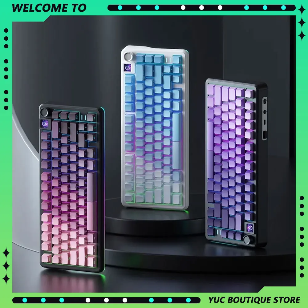 Weikav Wk75 E-sports Gaming Mechanical Keyboard Wireless Tri Mode Hot Swap RGB With Screen Keyboard Customized Gamer Accessories