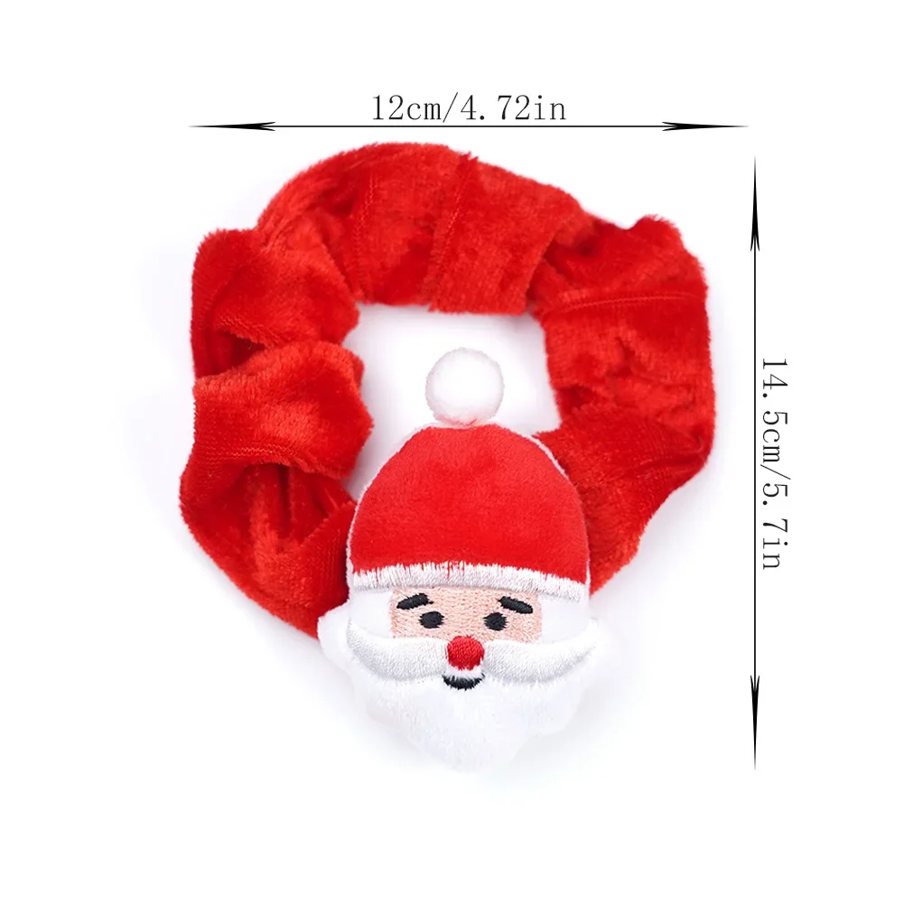 Christmas Flannel Ponytail Holder Hair Ties Girls Santa Claus Elk Velvet Hair Rope Creative Kids Scrunchies Hair Accessories