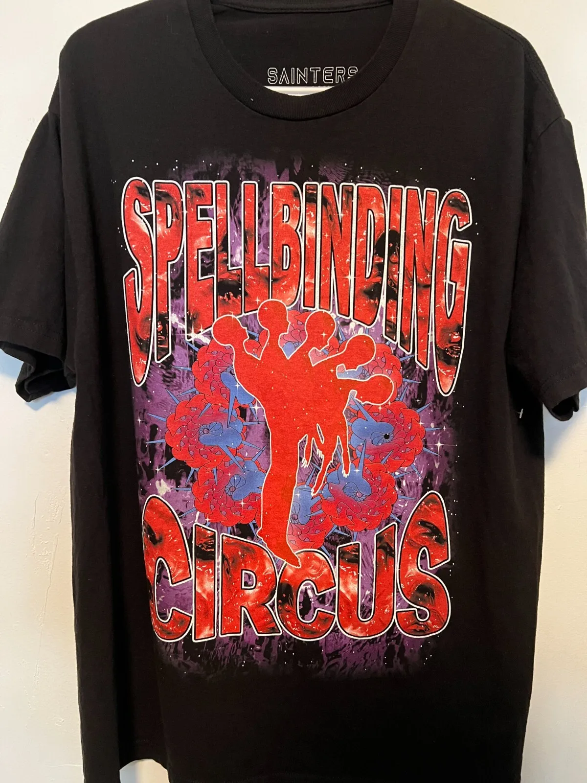 

Винтажная футболка с короткими рукавами в стиле ретро 90-х Sainters Spell Binding Circus, черная, размер L