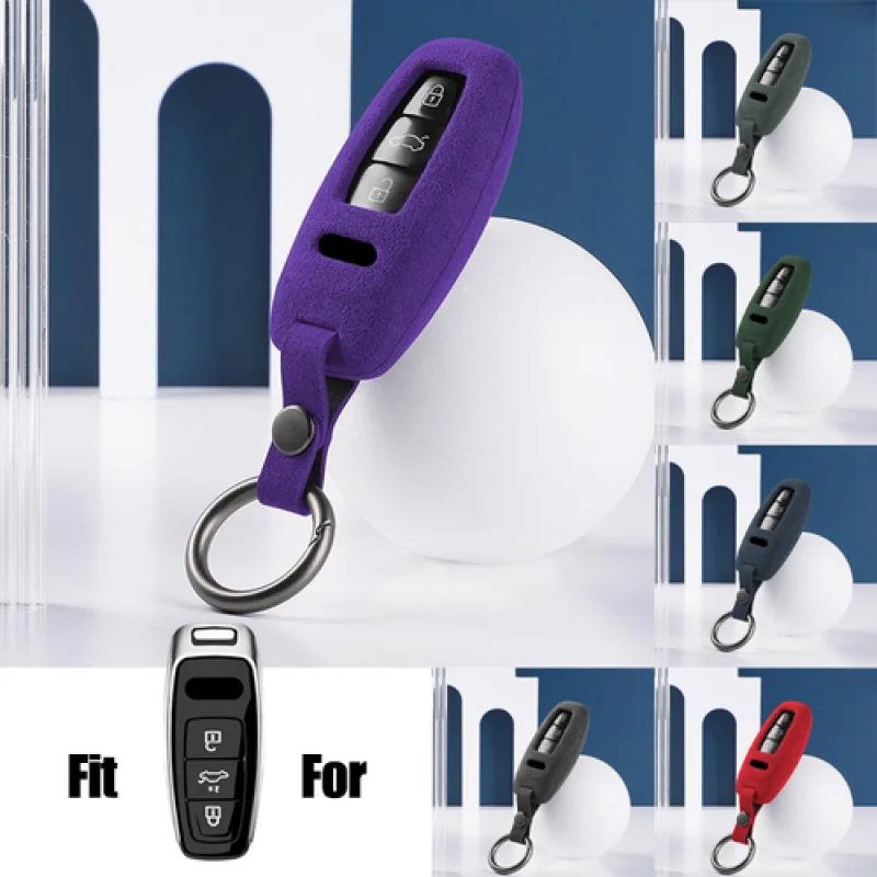 

A+ Suede Leather Car Key Case Cover For Audi A3 A4 A6 A7 A8 A4L A6L Q3 Q5 Quattro