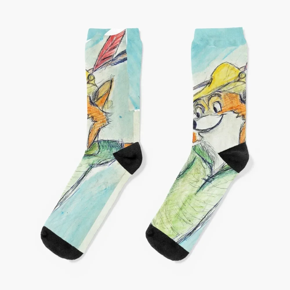 

Cartoon Robin Hood Socks Stockings Run Ladies Socks Men's