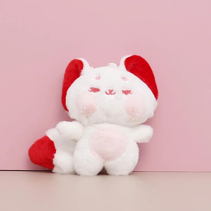 New Kawaii Cute Blush Face Fox Plush Toys Children Cartoon Animals Stuffed Plush Keychain Pendant Bag Charm Gift For Kids Girls