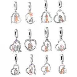 Fit Original Pan Charms Bracelet 925 Sterling Silver Granddaughter Grandma I Love You Forever Bead For Making Women Berloque DIY