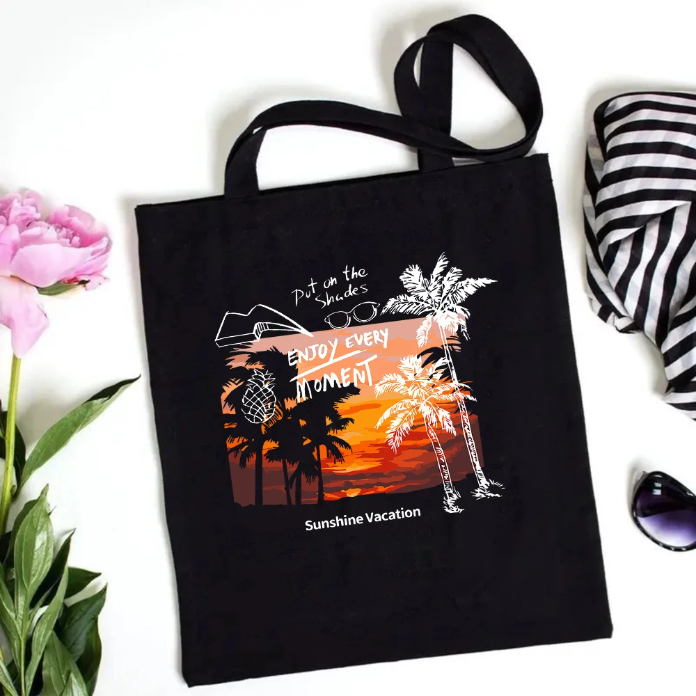 

Camping Canvas Tote Bag with Mountain and Tent Graphic Print Reusable Gift for Campers Eco Friendly Shoulder Tote