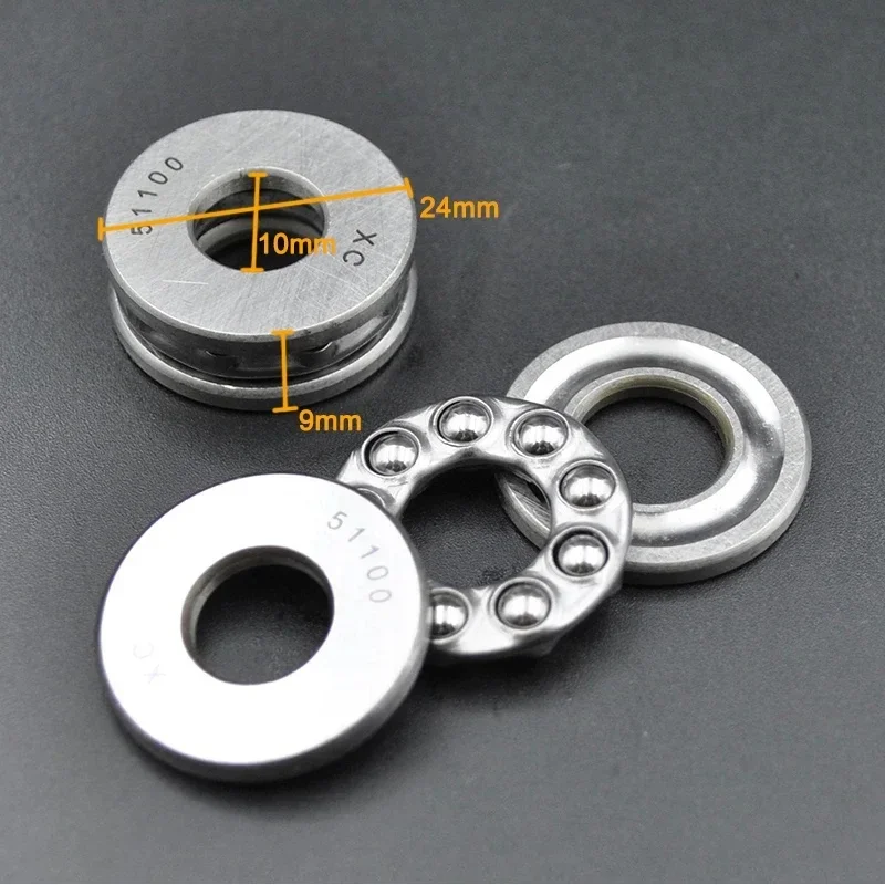 2Pcs Plane Thrust Ball Bearings 51100 51101 51102 51103 51104 51105 One‑Way Axial Load Bearing Steel Bearings