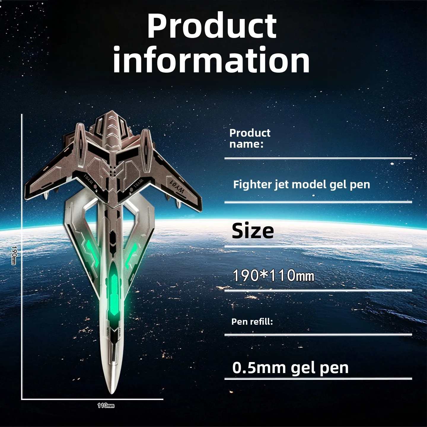 Luminous Desktop Ornament Fighter Model Airplane Pen Transformable Gift