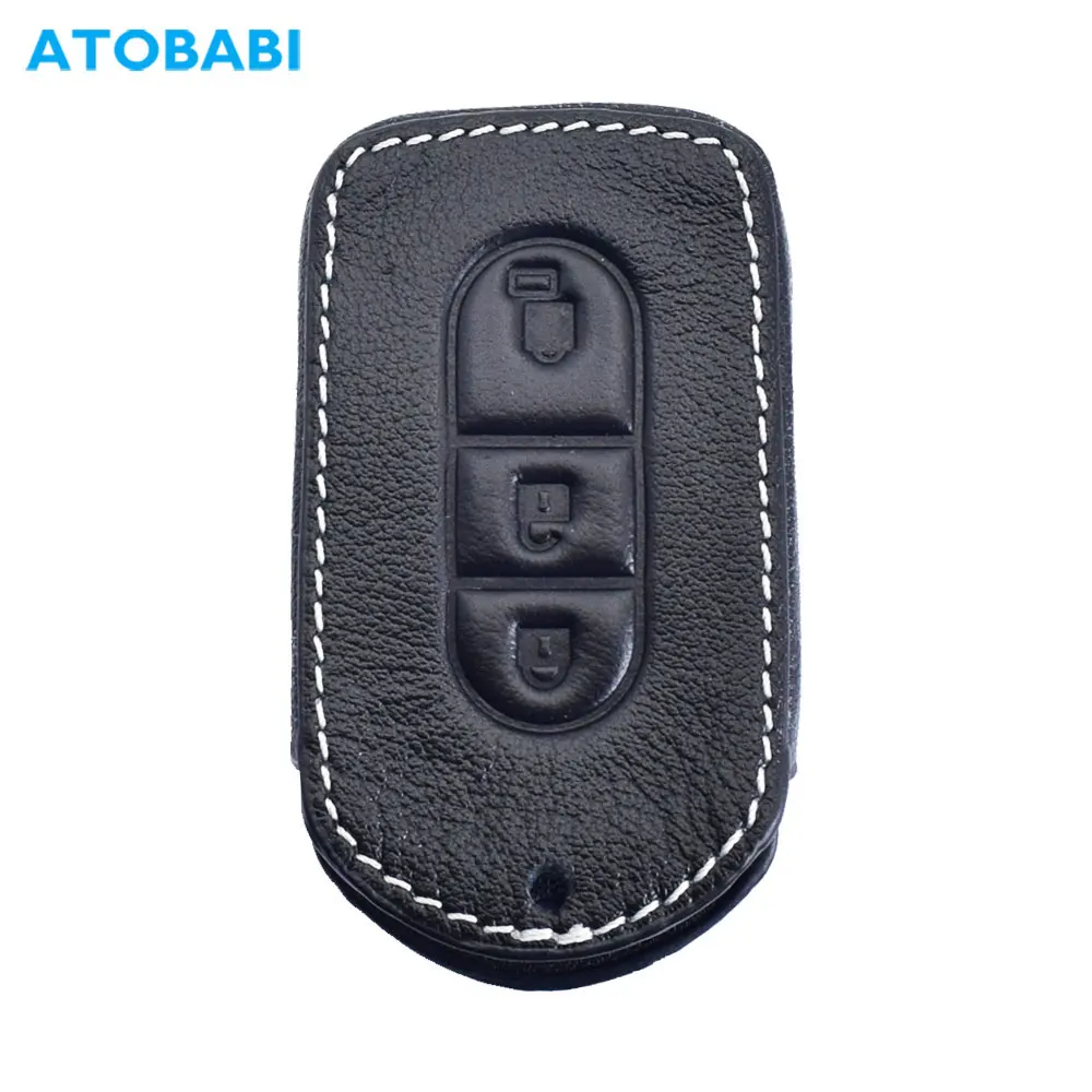 

Leather Car Key Case Keychain For Nissan X-trial Pathfinder Qashqai Micra Note NV200 Tiida Smart Remote Control Protector Cover