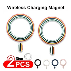 Magnetic Wireless Charger Universal Metal Rings Magnetic Ring Plate Adapter Back Cover for Magsafe Stickers for iPhone Samsung