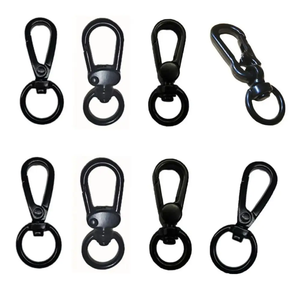 5pcs Rotating Snap Hook Metal Leather Strap Belt Keychain Traction Buckles Pet Leash Hooks Luggage Hardware Accessories