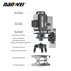 NANWEI green light level meter stick wall stick ground high precision strong light fine line infrared 12 line 16 line laser cast