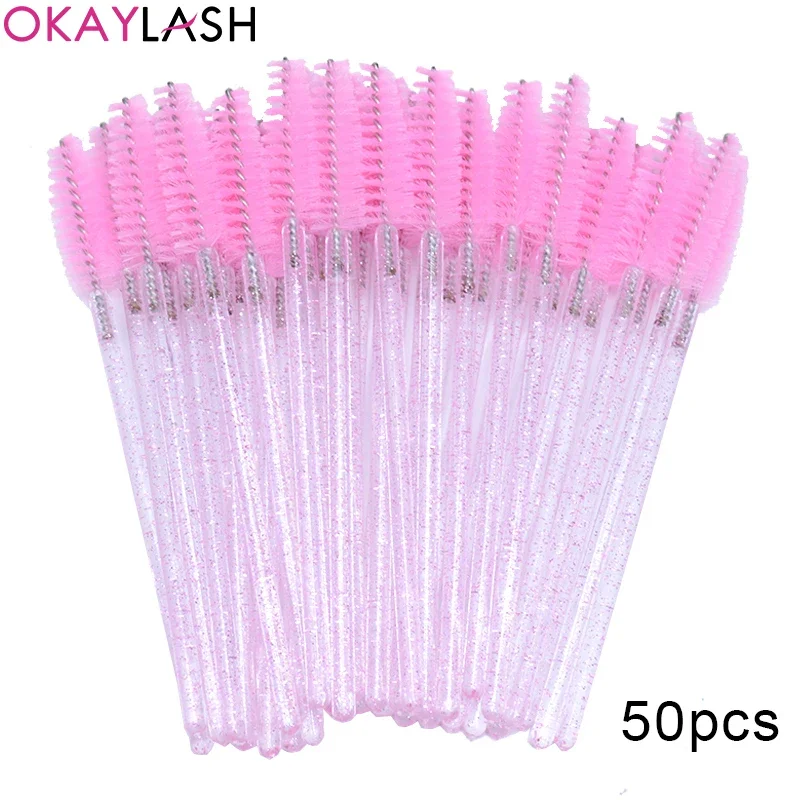 100pcs Cepillos Desechables para Pestañas Postizas Espirales Micro Varitas Peines 5