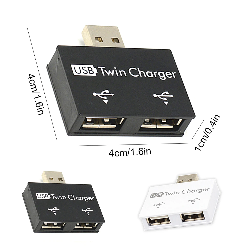 USB2 0 Lightweight Splitter Charger Hub Twin Adapter Power Converter