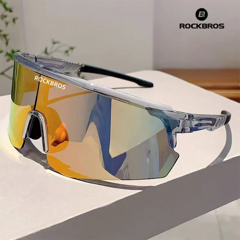 ROCKBROS All-in-One Colorful Coated Sports Cycling Windproof Glasses, Outdoor Sports Mountaineering Hiking Anti Glare Sunglasses