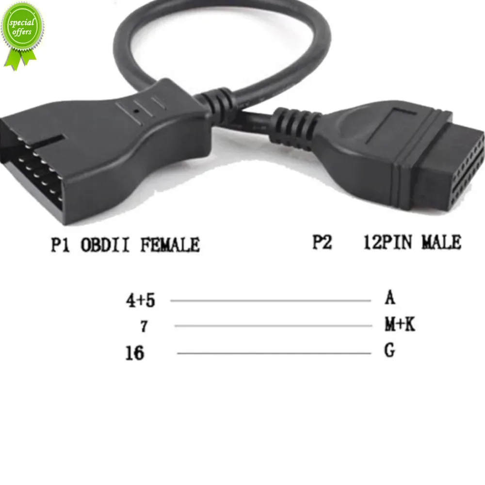 

Автомобильный цифровой внешний адаптер для G 12 Pin 12 Pin Male OBD 2 16 Pin Female адаптер автомобильный диагностический Удлинительный кабель