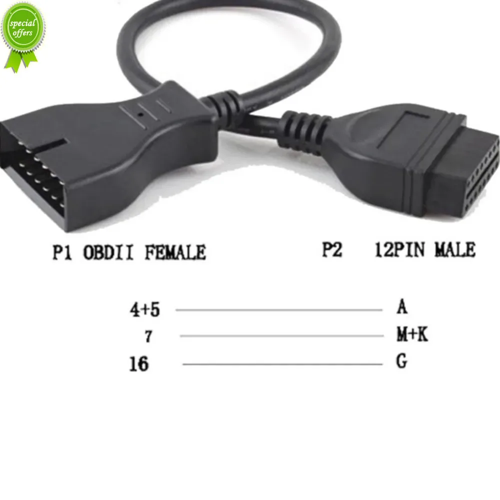 

Car Dignotsic Scanner Cord For G 12 Pin 12Pin Male OBD 2 16 Pin Female Connector Adapter Auto Diagnostic Extension Cable