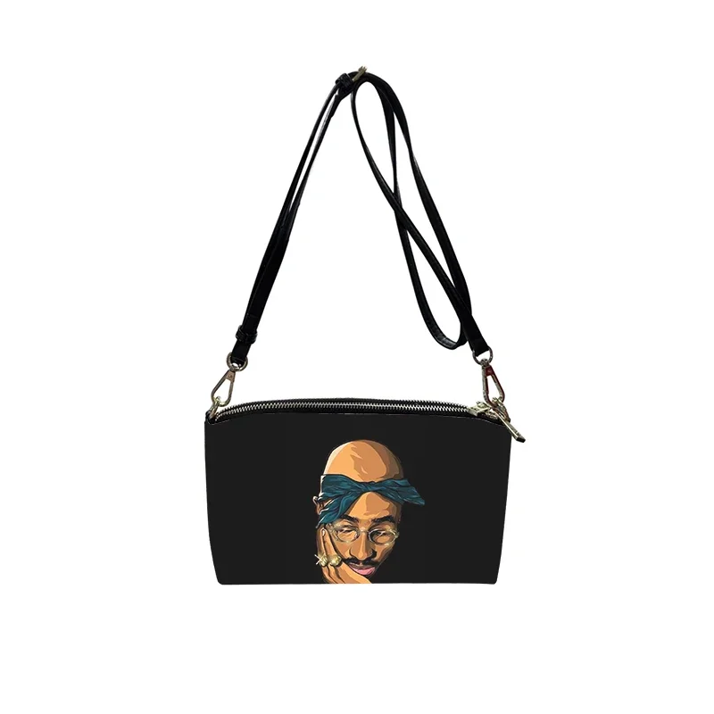 Rapper 2pac singer Tupac PU Crossbody Bag 2023 New Women's Fashion Shoulder Bag Minimalist Small Square Bag for Women