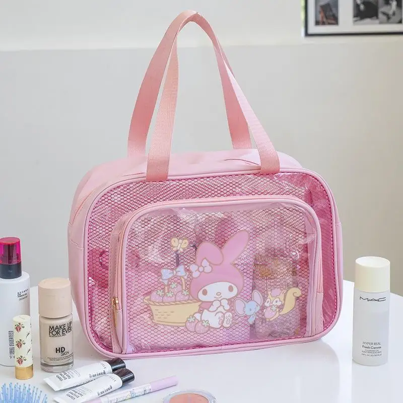 Cute Cartoon Sanrios Hello Kittys Kuromi My Melody Cosmetic Bag Travel Storage Bag High-Capacity Portable Good-Looking Fashion