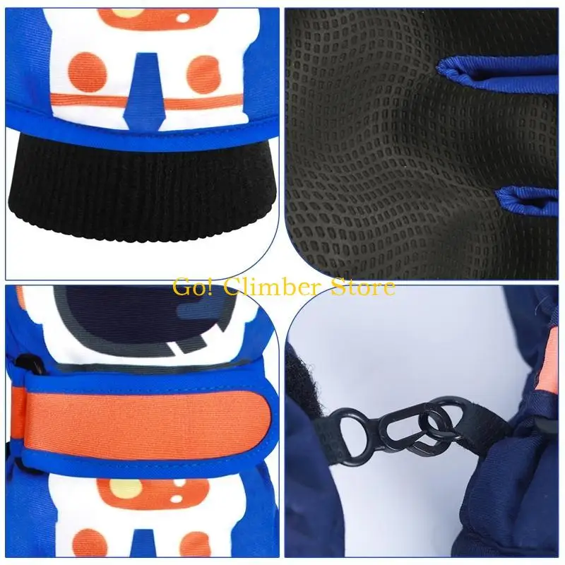 Q84C Trẻ Găng tay tuyết ấm áp Băng Mittens Phim hoạt hình ASTRONAUT IN CHO Boys Girls