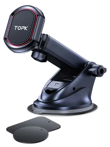 Магнитный автомобильный держатель для телефона TOPK, универсальное лобовое стекло приборной панели, промышленная прочность на... — фото товара