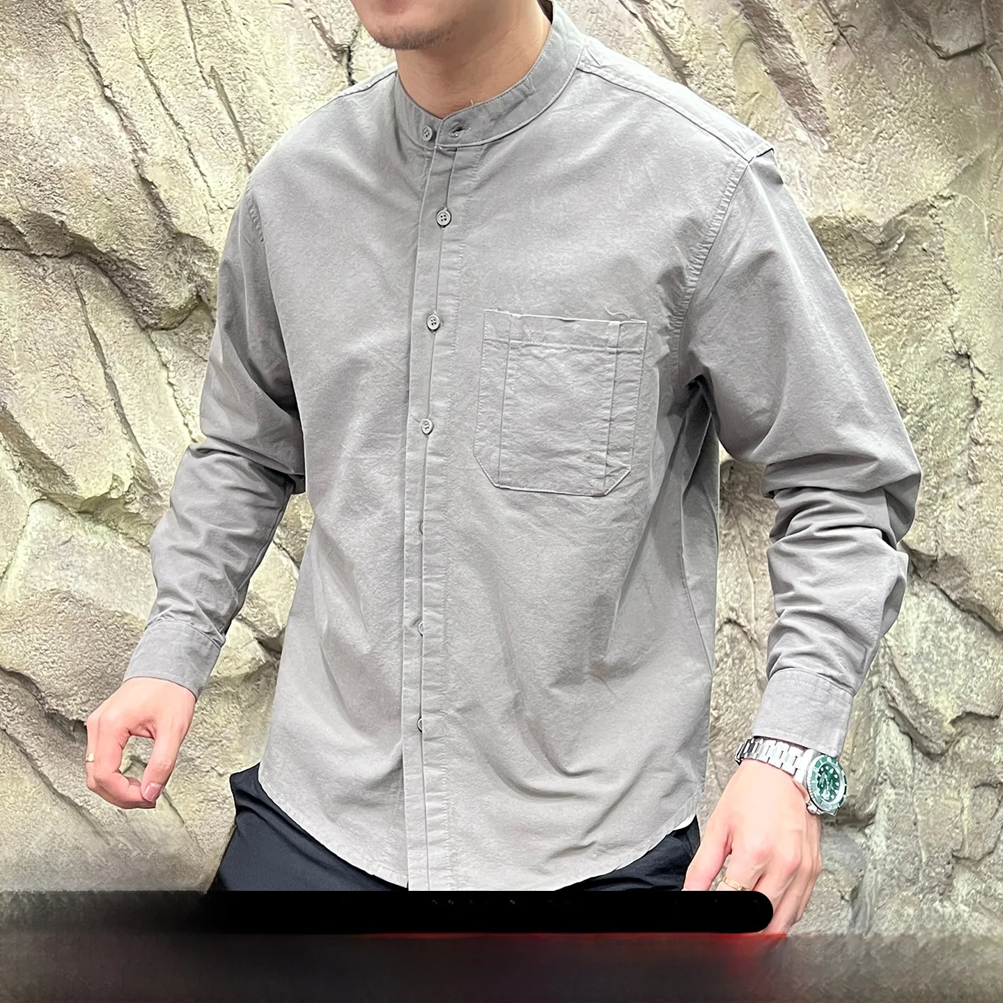 

Мужская линия Long Sve Cotton irt Vintage Sle Waed из чистого хлопка, дышащая новинка, осенняя мода, повседневная одежда