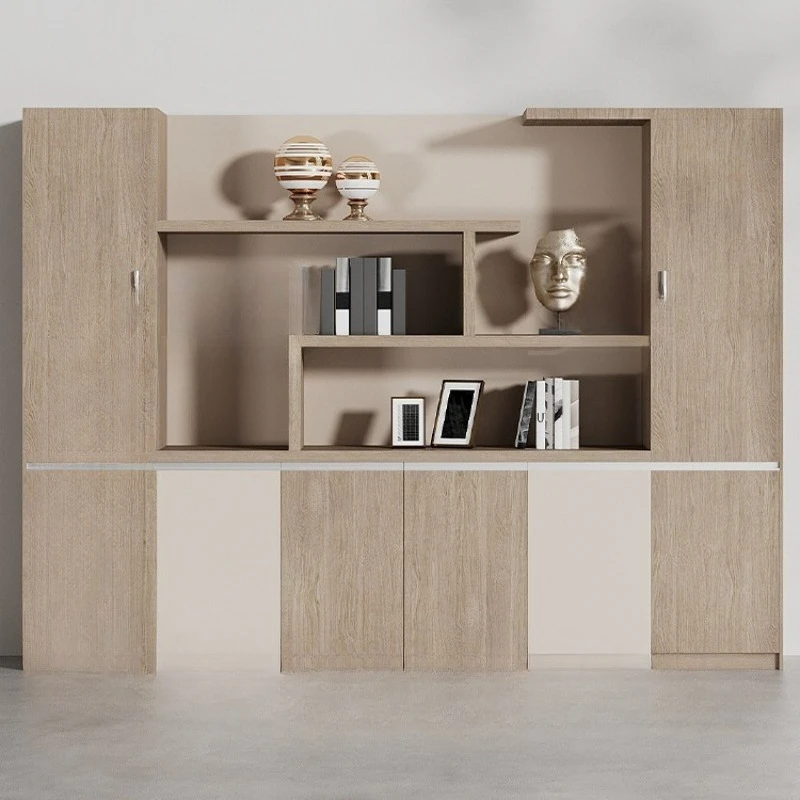 

Office File Cabinet Wardrobe Wooden Data Cabinet Lock Furniture Financial Storage Background High Cabinet Bookcase Against the W